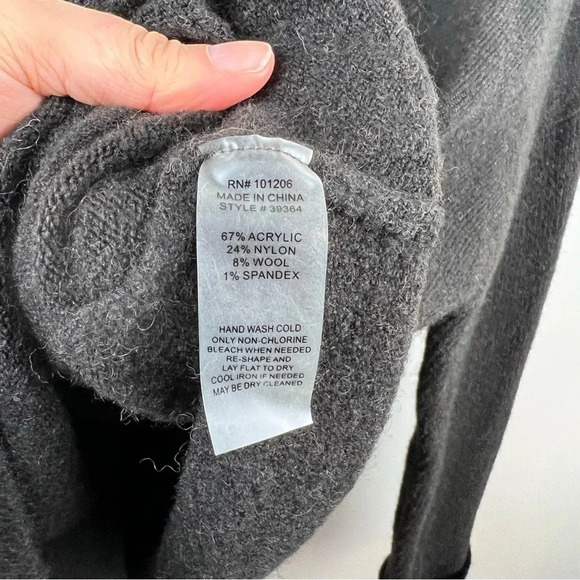 Soft Surroundings Embellished Sweater Size XL Petite Dark Brown Wool Blend - Picture 9 of 9